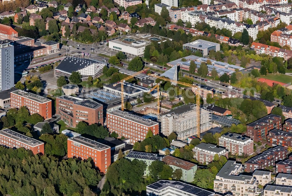 Aerial image Kiel - Additional new construction site in the campus university building complex on Ludewig-Meyn-Strasse in the district Ravensberg in Kiel in the state Schleswig-Holstein, Germany