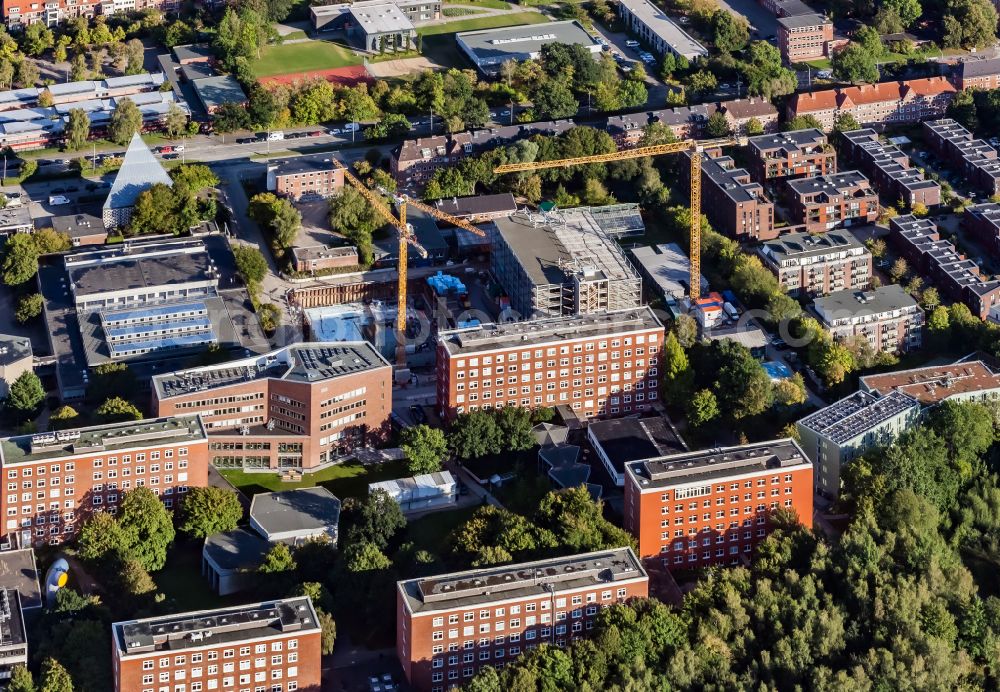 Aerial image Kiel - Additional new construction site in the campus university building complex on Ludewig-Meyn-Strasse in the district Ravensberg in Kiel in the state Schleswig-Holstein, Germany