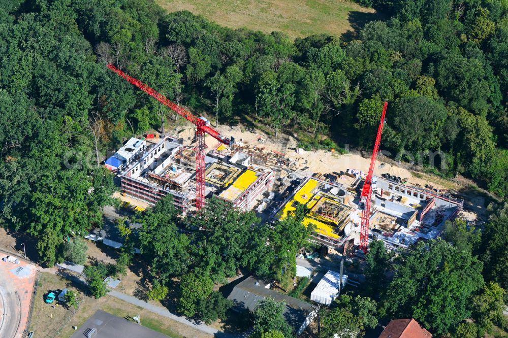 Potsdam from above - Complementary new construction site on the campus-university building complex Philosophische Fakultaet with Rechenzentrum in the district Eiche in Potsdam in the state Brandenburg, Germany
