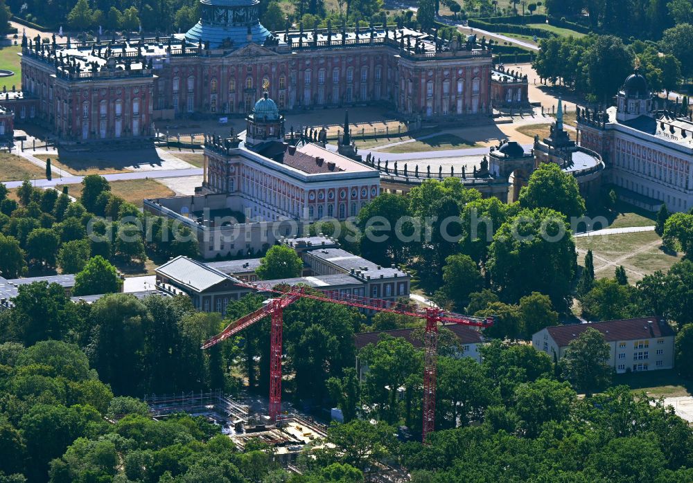 Aerial photograph Potsdam - Complementary new construction site on the campus-university building complex Philosophische Fakultaet with Rechenzentrum in the district Eiche in Potsdam in the state Brandenburg, Germany