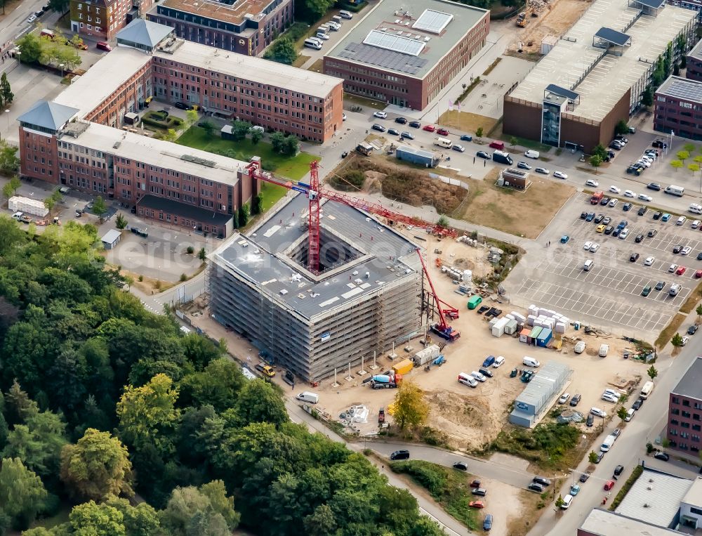 Aerial image Kiel - Complementary new construction site on the campus-university building complex of Wissenschaftspark in the district Ravensberg in Kiel in the state Schleswig-Holstein, Germany