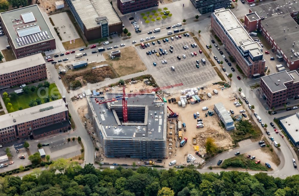 Aerial photograph Kiel - Complementary new construction site on the campus-university building complex of Wissenschaftspark in the district Ravensberg in Kiel in the state Schleswig-Holstein, Germany