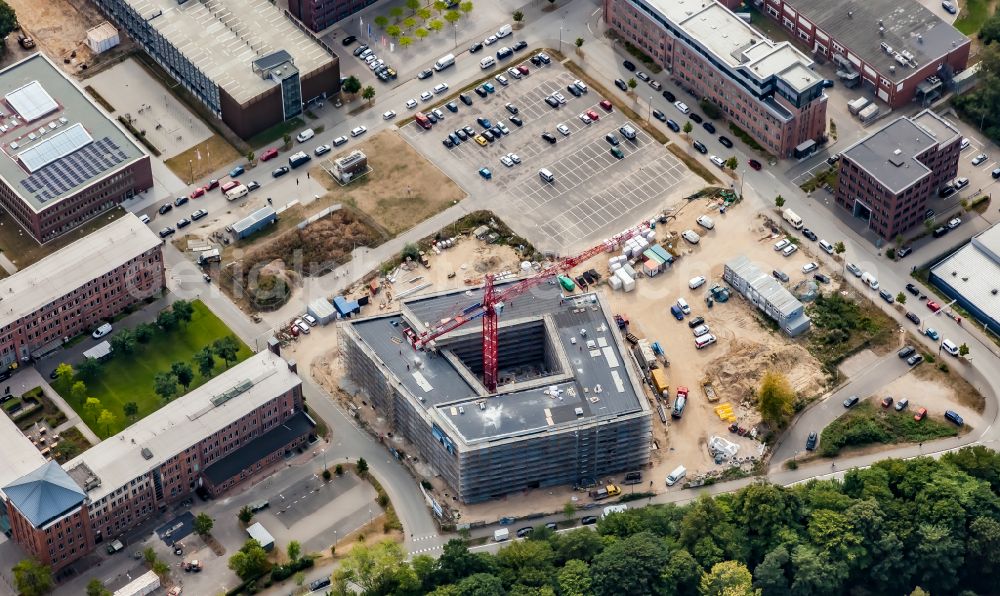 Kiel from above - Complementary new construction site on the campus-university building complex of Wissenschaftspark in the district Ravensberg in Kiel in the state Schleswig-Holstein, Germany