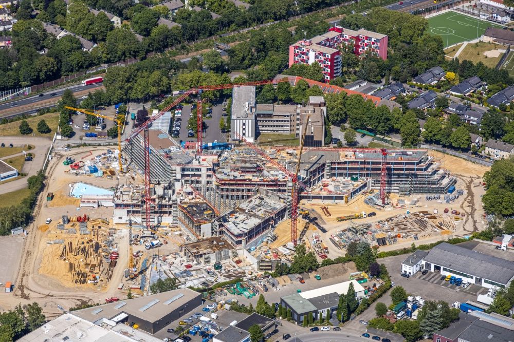 Aerial image Essen - New construction of the company administration building ALDI-Nord Campus on Eckenbergstrasse in Essen in the state North Rhine-Westphalia, Germany