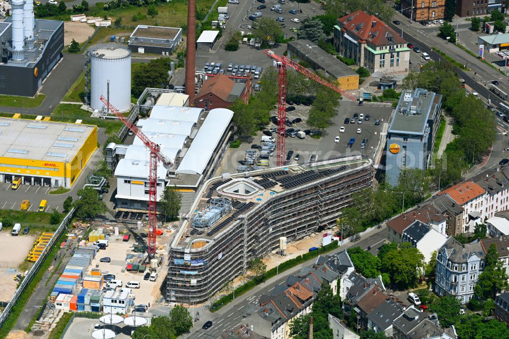 Aerial photograph Darmstadt - New construction of the company administration building of COUNT+CARE - ENTEGA on street Kasinostrasse in Darmstadt in the state Hesse, Germany