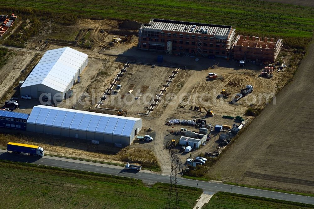 Aerial photograph Altlandsberg - New construction of the company administration building of the RPG Unternehmensgruppe An der Muehle in Altlandsberg in the state Brandenburg, Germany
