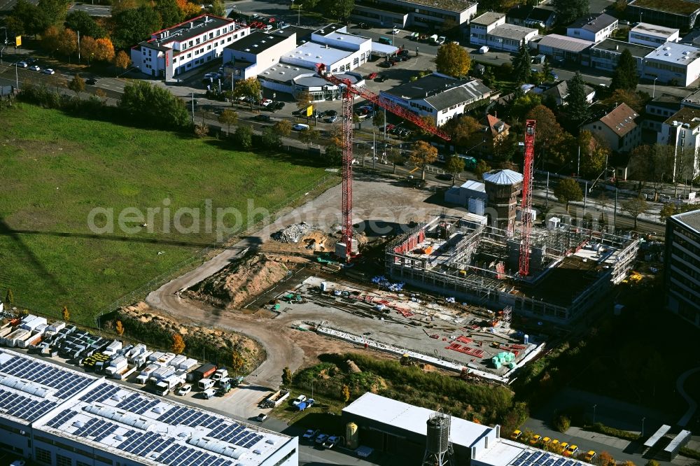 Aerial photograph Darmstadt - New construction of the company administration building of ISRA VISION AG on Frankfurter Strasse in the district Darmstadt-Nord in Darmstadt in the state Hesse, Germany