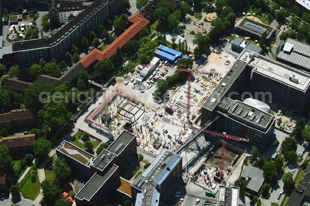 Hamburg from above - New construction of the company administration building Headquarters of Beiersdorf AG in the district Eimsbuettel in Hamburg, Germany