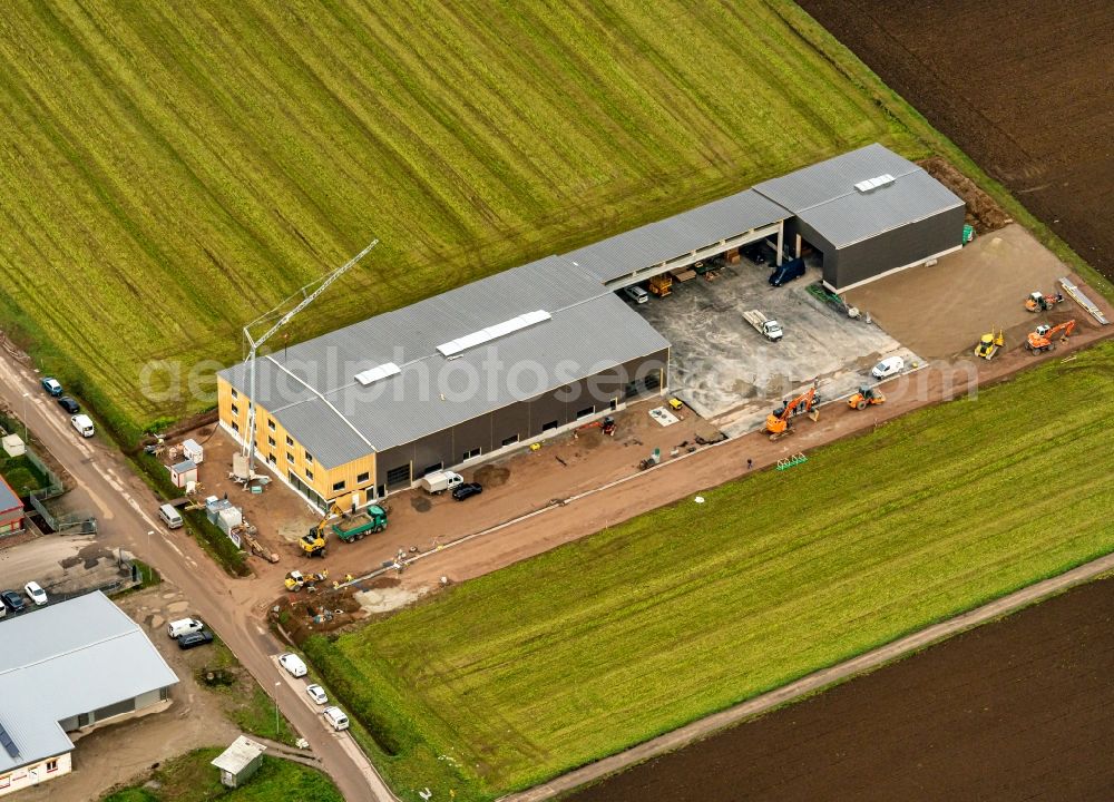 Aerial image Mahlberg - New building of the sales- and service building of the vehicle dealer Pflug-Maurer GmbH in Mahlberg in the state Baden-Wuerttemberg, Germany