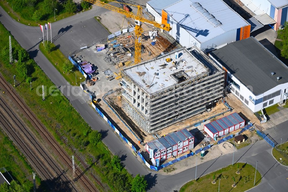 Aerial image Biesenthal - Construction site of banking administration building of the financial services company TZMO Deutschland in Biesenthal in the state Brandenburg, Germany