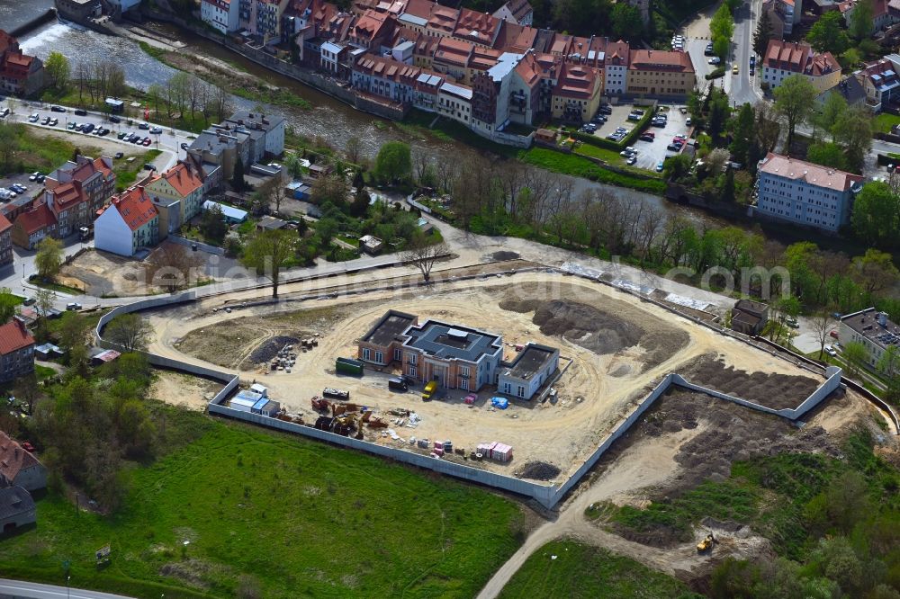 Aerial photograph Zgorzelec - Gerltsch - Construction site of a luxury villa in residential area of single-family settlement on Henrykowska Strasse in Zgorzelec - Gerltsch in Dolnoslaskie - Niederschlesien, Poland