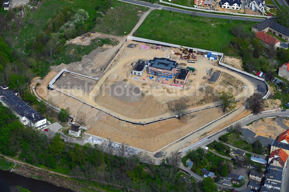 Zgorzelec - Gerltsch from the bird's eye view: Construction site of a luxury villa in residential area of single-family settlement on Henrykowska Strasse in Zgorzelec - Gerltsch in Dolnoslaskie - Niederschlesien, Poland