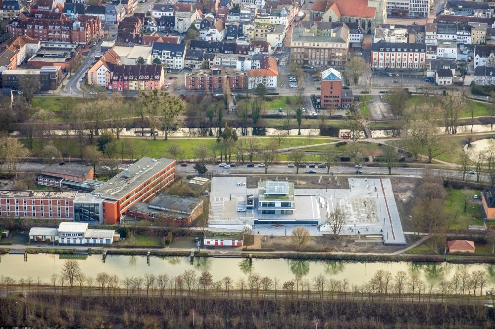 Aerial image Hamm - Building water sports center on Adenauerallee in Hamm in the state North Rhine-Westphalia, Germany