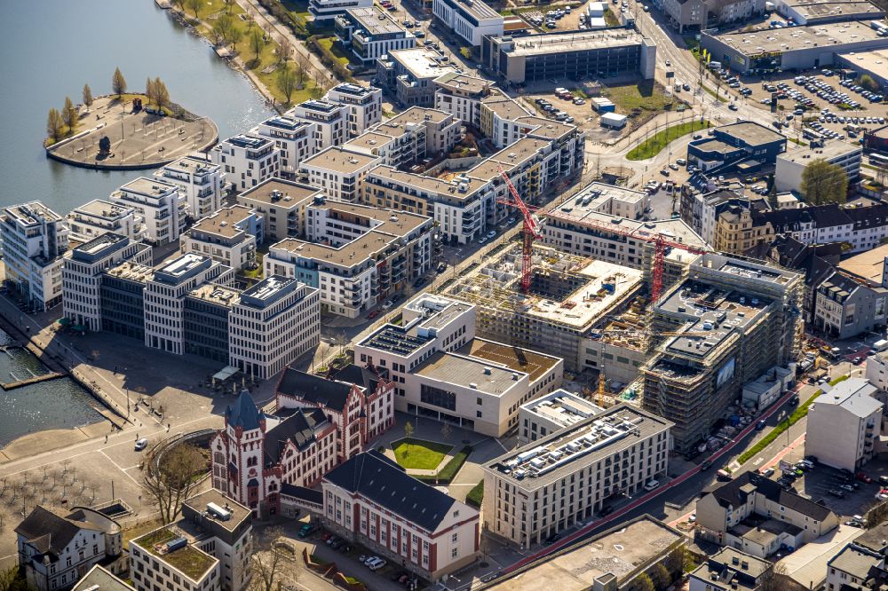 Aerial photograph Dortmund - New construction of a residential and commercial building Stiftsforum in the district Hoerde in Dortmund at Ruhrgebiet in the state North Rhine-Westphalia, Germany