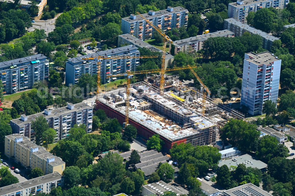 Aerial image Freiburg im Breisgau - New construction of a residential and commercial building on Auenwaldstrasse in the district Landwasser in Freiburg im Breisgau in the state Baden-Wuerttemberg, Germany