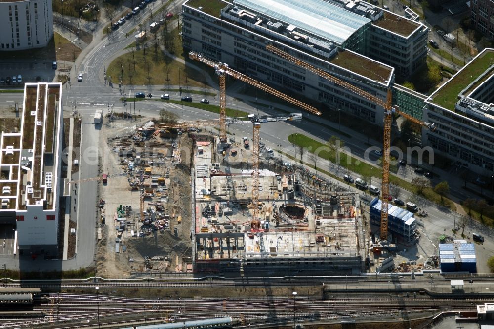 Aerial image München - New construction of a residential and commercial building on Carl-Wery-Strasse in the district Neuperlach in Munich in the state Bavaria, Germany