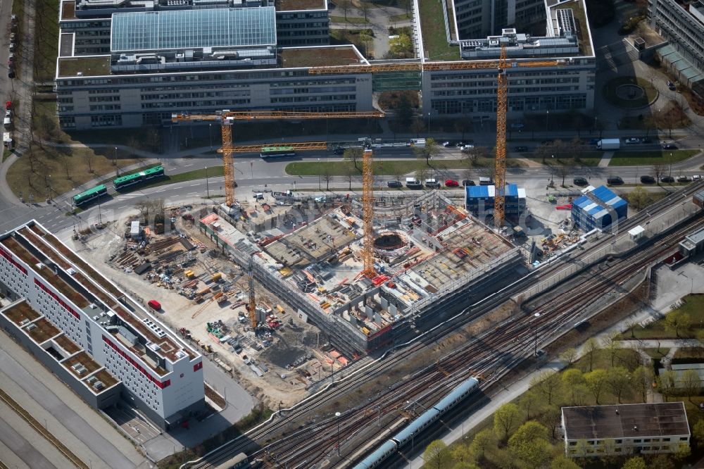 Aerial image München - New construction of a residential and commercial building on Carl-Wery-Strasse in the district Neuperlach in Munich in the state Bavaria, Germany