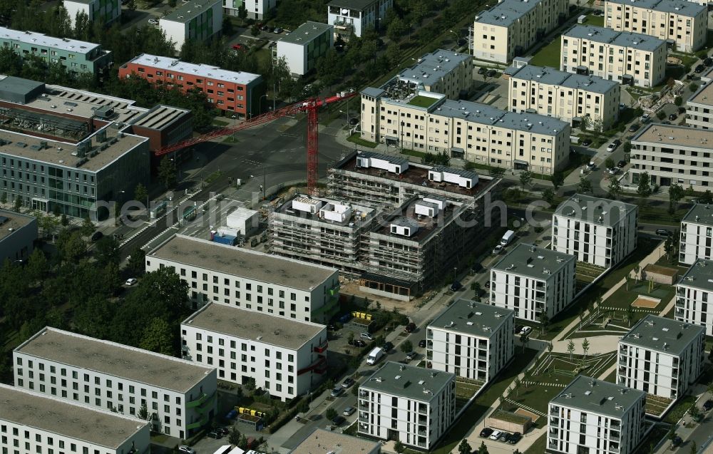 Aerial photograph Potsdam - New construction of a residential and commercial building Kiepenheuerallee - Georg-Hermann-Allee in the district Bornstedt in Potsdam in the state Brandenburg, Germany