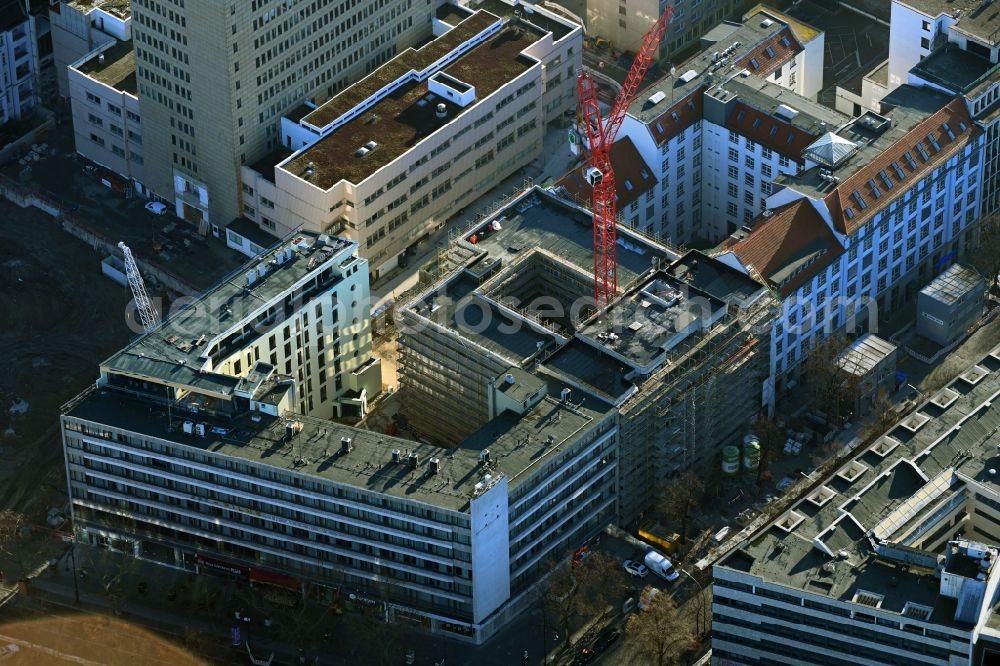 Aerial image Berlin - New construction of a residential and commercial building on Knesebeckstrasse in the district Charlottenburg in Berlin, Germany