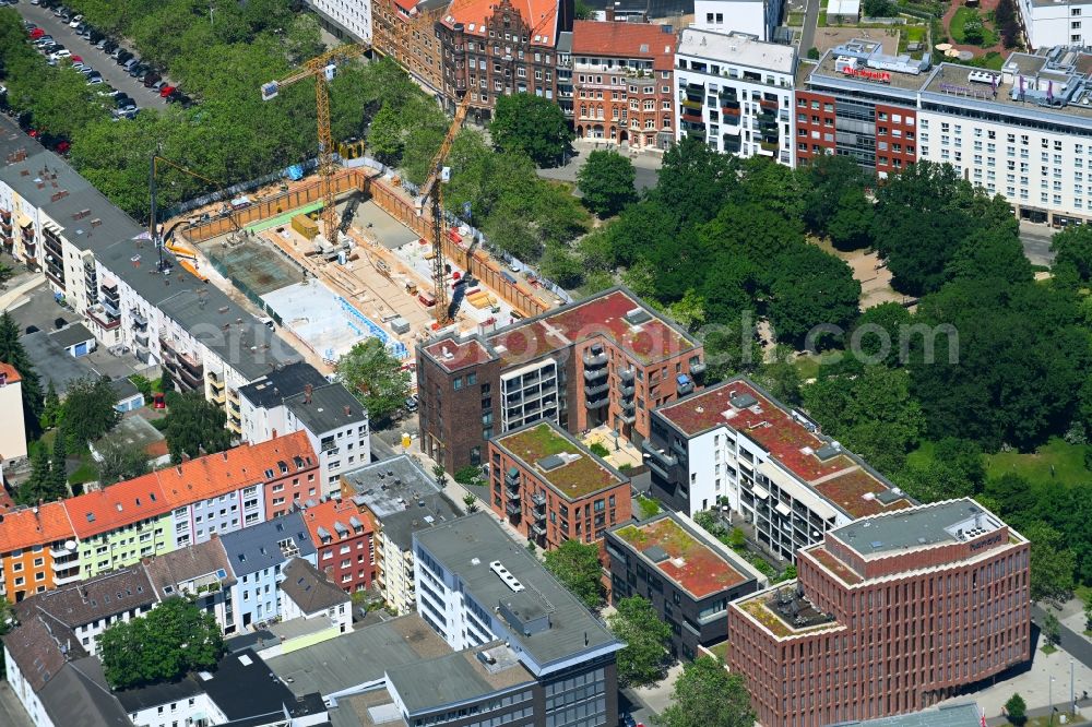 Hannover from the bird's eye view: New construction of a residential and commercial building Quartier Am Klagesmarkt on Klagesmarkt in Hannover in the state Lower Saxony, Germany