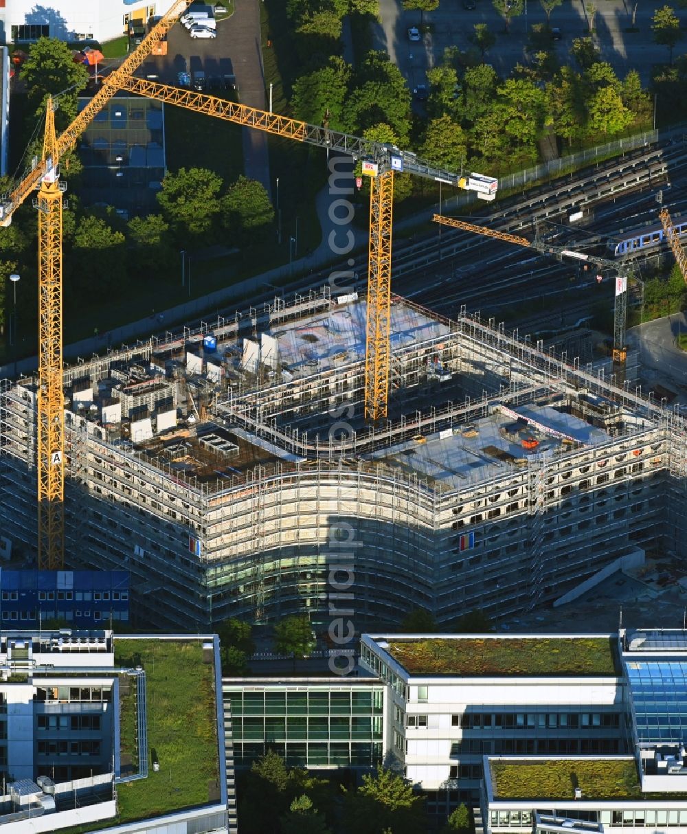 Aerial photograph München - New construction of a residential and commercial building on Carl-Wery-Strasse in the district Neuperlach in Munich in the state Bavaria, Germany