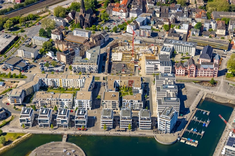 Dortmund from the bird's eye view: New construction of a residential and commercial building Stiftsforum in the district Hoerde in Dortmund at Ruhrgebiet in the state North Rhine-Westphalia, Germany