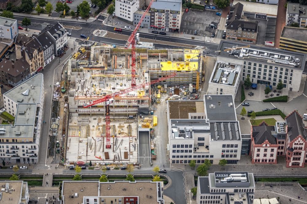 Dortmund from above - New construction of a residential and commercial building Stiftsforum in the district Hoerde in Dortmund at Ruhrgebiet in the state North Rhine-Westphalia, Germany