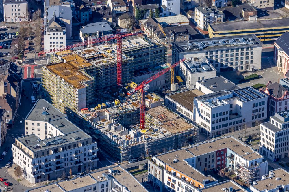 Dortmund from the bird's eye view: New construction of a residential and commercial building Stiftsforum in the district Hoerde in Dortmund at Ruhrgebiet in the state North Rhine-Westphalia, Germany