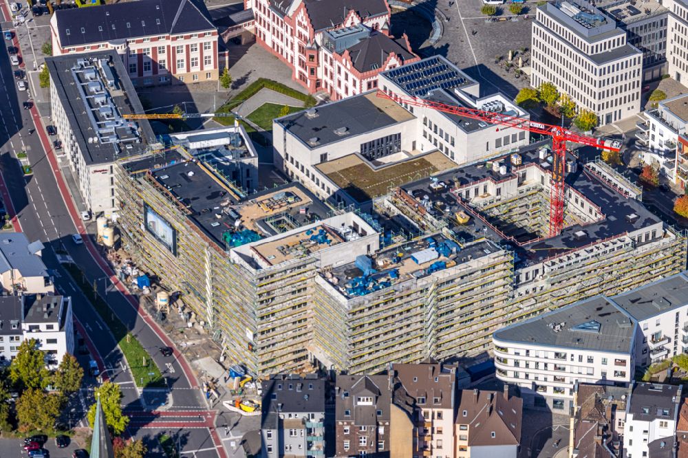 Dortmund from above - New construction of a residential and commercial building Stiftsquartier in the district Hoerde in Dortmund at Ruhrgebiet in the state North Rhine-Westphalia, Germany