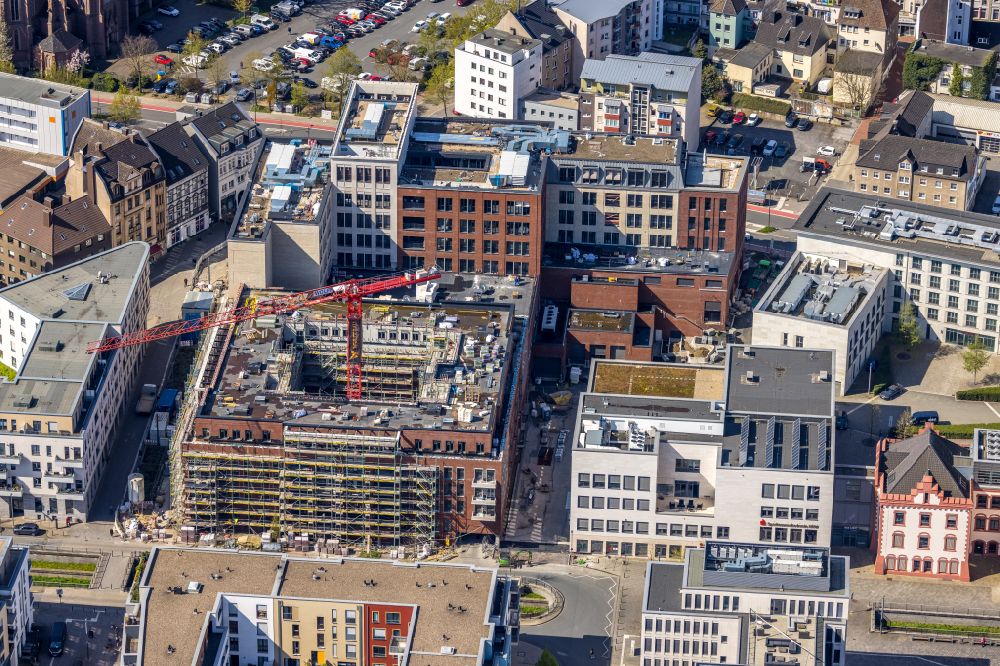 Aerial image Dortmund - New construction of a residential and commercial building Stiftsquartier in the district Hoerde in Dortmund at Ruhrgebiet in the state North Rhine-Westphalia, Germany