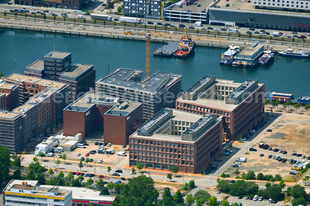 Kiel from above - New residential and commercial building Quarter Kieler Hoern Areal in Kiel in the state Schleswig-Holstein, Germany