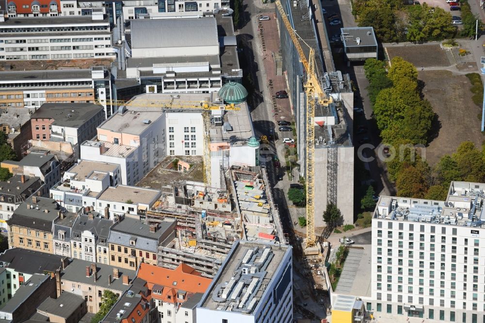 Aerial image Halle (Saale) - New residential and commercial building Quarter Dorotheenstrasse - Marienstrasse - Roeserstrasse - Martinstrasse in the district Noerdliche Innenstadt in Halle (Saale) in the state Saxony-Anhalt, Germany