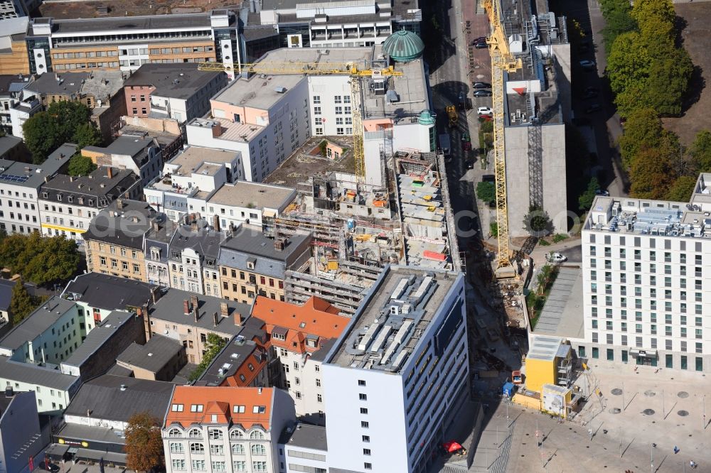 Aerial photograph Halle (Saale) - New residential and commercial building Quarter Dorotheenstrasse - Marienstrasse - Roeserstrasse - Martinstrasse in the district Noerdliche Innenstadt in Halle (Saale) in the state Saxony-Anhalt, Germany
