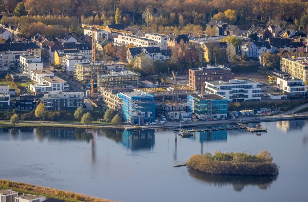 Aerial image Dortmund - New residential and commercial building Quarter of the project SEEyou - Am PHOENIX See on Phoenixseestrasse - Hans-Tombrock-Strasse in the district Hoerde in Dortmund in the state North Rhine-Westphalia, Germany