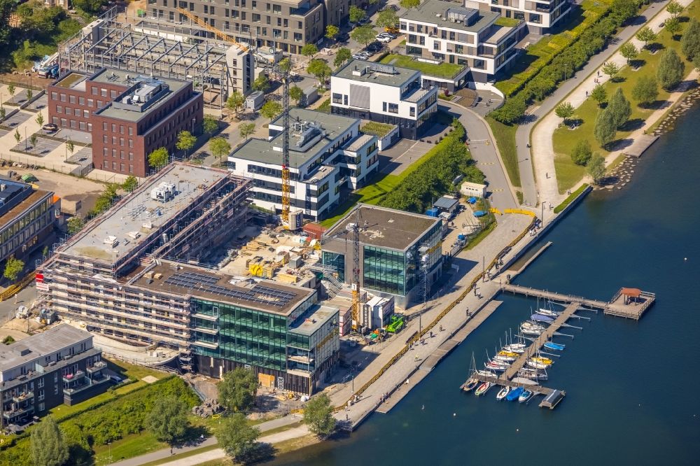 Aerial photograph Dortmund - New residential and commercial building Quarter of the project SEEyou - Am PHOENIX See on Hans-Tombrock-Strasse in the district Hoerde in Dortmund at Ruhrgebiet in the state North Rhine-Westphalia, Germany