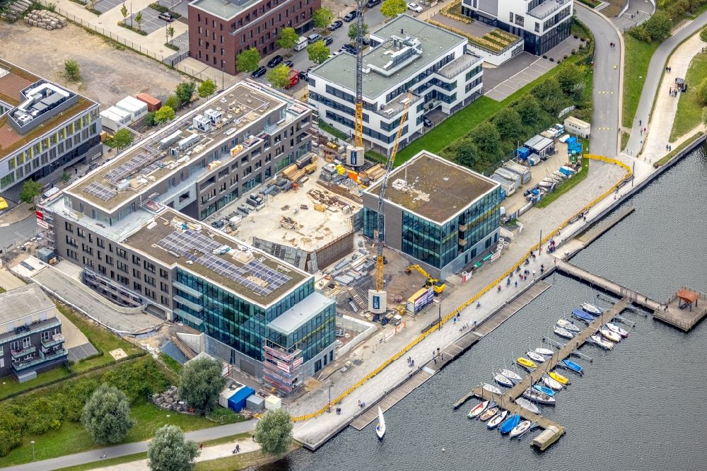 Aerial image Dortmund - New residential and commercial building Quarter of the project SEEyou - Am PHOENIX See on Hans-Tombrock-Strasse in the district Hoerde in Dortmund at Ruhrgebiet in the state North Rhine-Westphalia, Germany