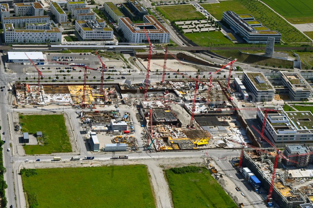 Aerial image München - New residential and commercial building Quarter ZAM Muenchen in Munich in the state Bavaria, Germany