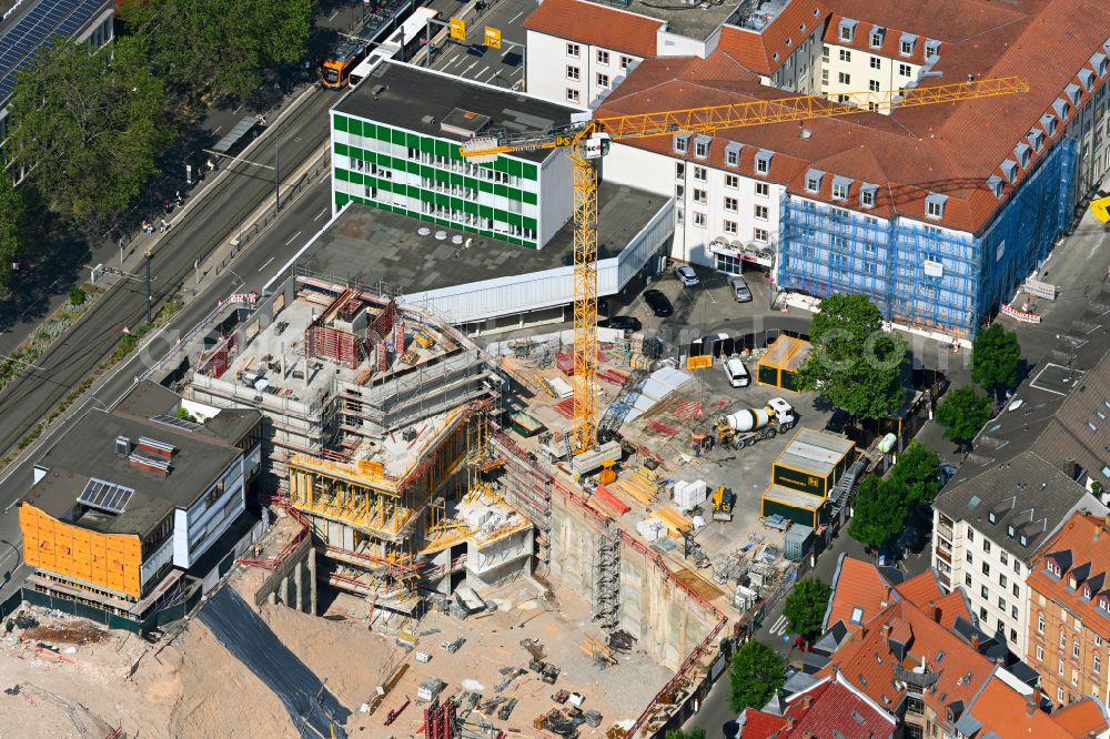 Aerial photograph Heidelberg - Construction site for the new residential and commercial building on street Kurfuersten-Anlage in the district Weststadt in Heidelberg in the state Baden-Wuerttemberg, Germany