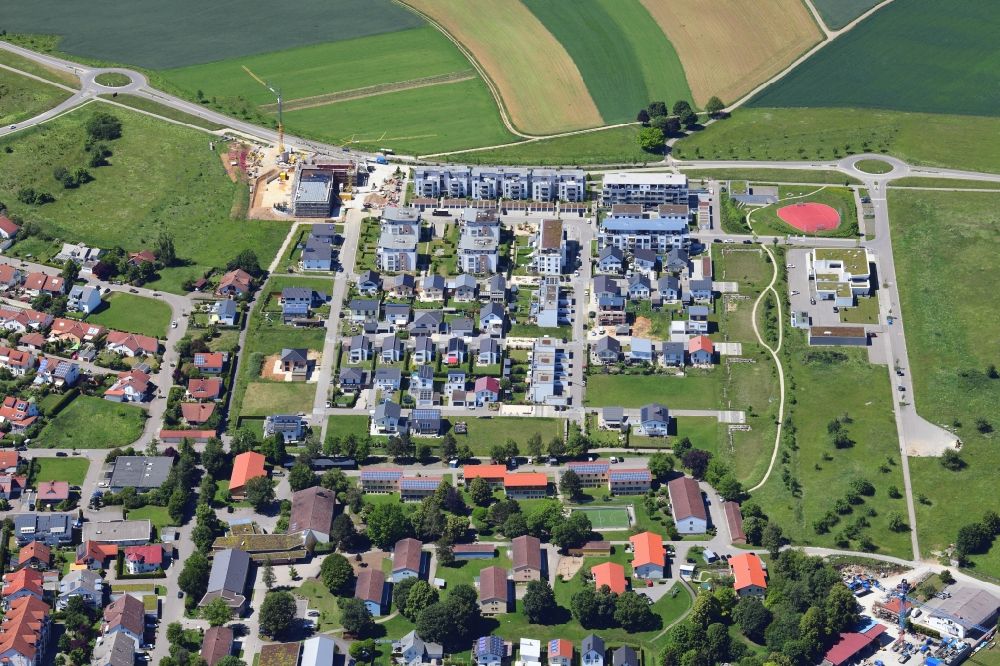 Tuttlingen from the bird's eye view: New construction residential area of detached housing estate Nordstadt Thiergarten in Tuttlingen in the state Baden-Wuerttemberg, Germany