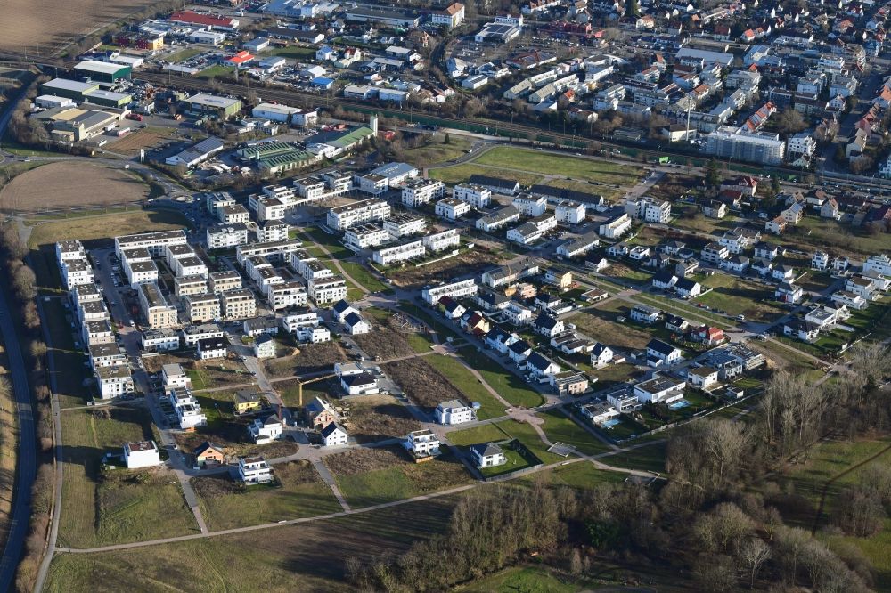 Aerial photograph Bad Krozingen - Buildings and construction sites in the new residential area Kurgarten in Bad Krozingen in the state Baden-Wurttemberg