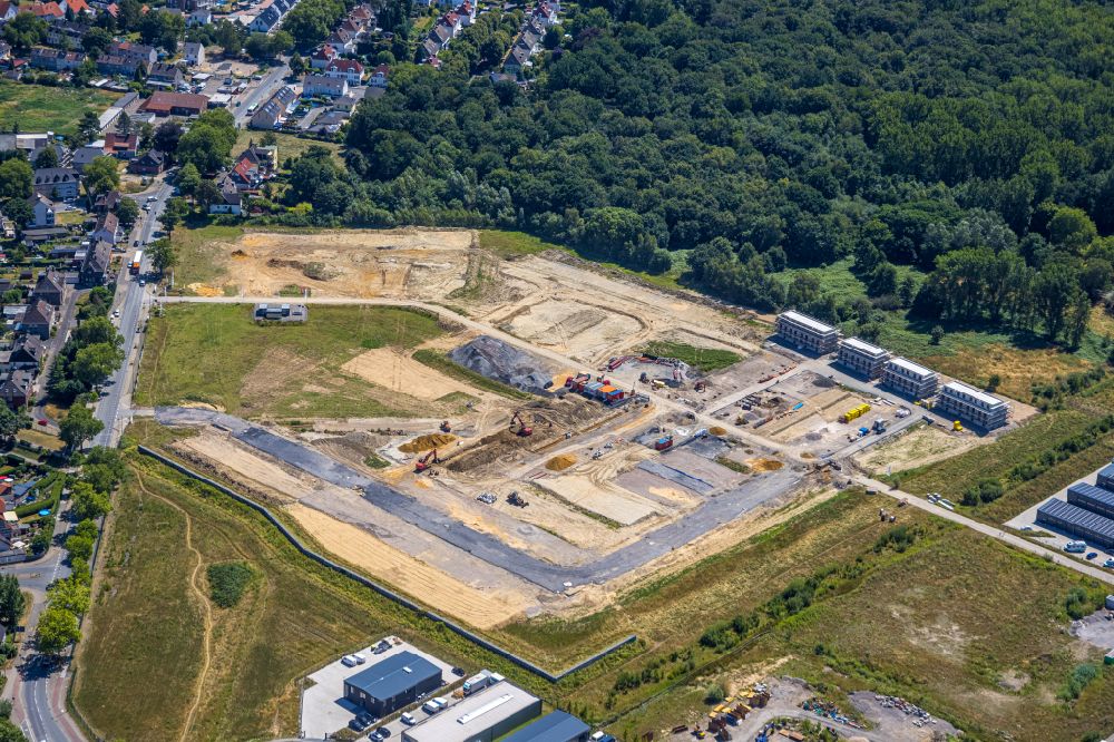 Ickern from the bird's eye view: Construction site of a new residential area of the terraced house and single-family house settlement and single-family house settlement Beerenbruch Viertel in Ickern at Ruhrgebiet in the state North Rhine-Westphalia, Germany