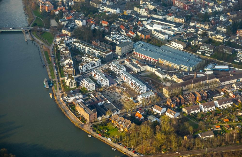 Aerial image Essen - Construction site of a new residential area of the terraced housing estate on the between the Ringstrasse and the Bachstrasse in Essen in the state North Rhine-Westphalia, Germany