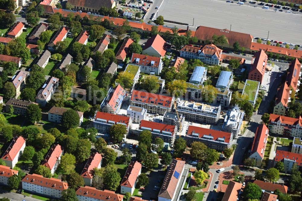 Stuttgart from the bird's eye view: Construction site of a new residential area of the terraced housing estate Auf der Steig in the district Hallschlag in Stuttgart in the state Baden-Wuerttemberg, Germany