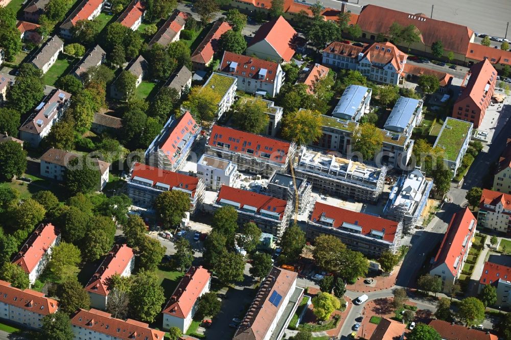 Aerial photograph Stuttgart - Construction site of a new residential area of the terraced housing estate Auf der Steig in the district Hallschlag in Stuttgart in the state Baden-Wuerttemberg, Germany