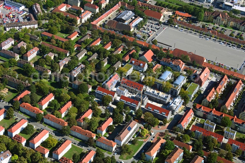 Stuttgart from above - Construction site of a new residential area of the terraced housing estate Auf der Steig in the district Hallschlag in Stuttgart in the state Baden-Wuerttemberg, Germany