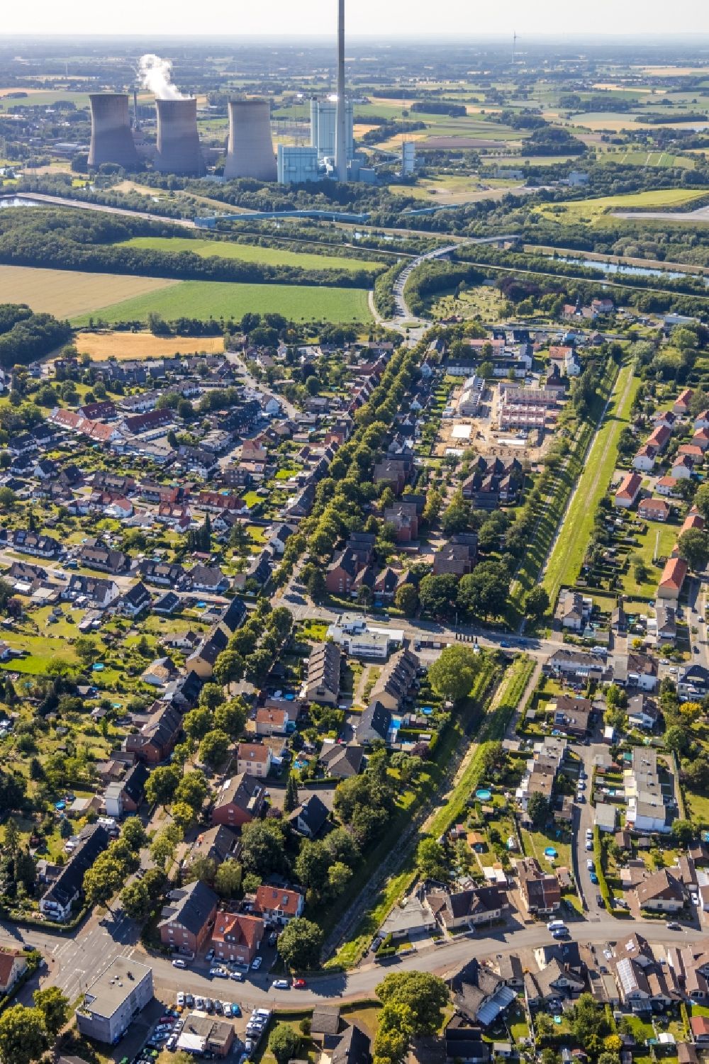 Aerial image Hamm - Construction site of a new residential area of the terraced housing estate Zum Torksfeld in the district Herringen in Hamm in the state North Rhine-Westphalia, Germany