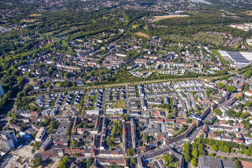 Gelsenkirchen from above - New residential developments on the former factory compound of Kueppersbusch in Gelsenkirchen in the state of North Rhine-Westphalia