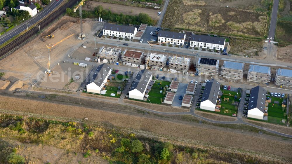 Hersel from above - Development area for single-family houses in Bornheim-Hersel in the state North Rhine-Westphalia, Germany
