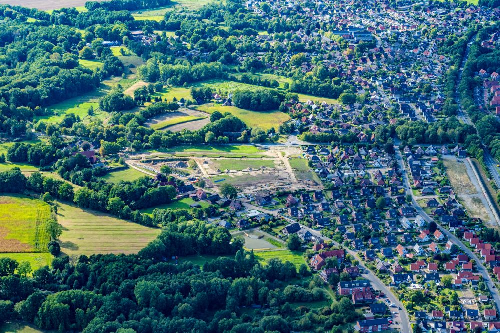 Aerial photograph Stade - New building area in the settlement area Bronzeschmiede on street Klarer Streck in Stade in the state Lower Saxony, Germany
