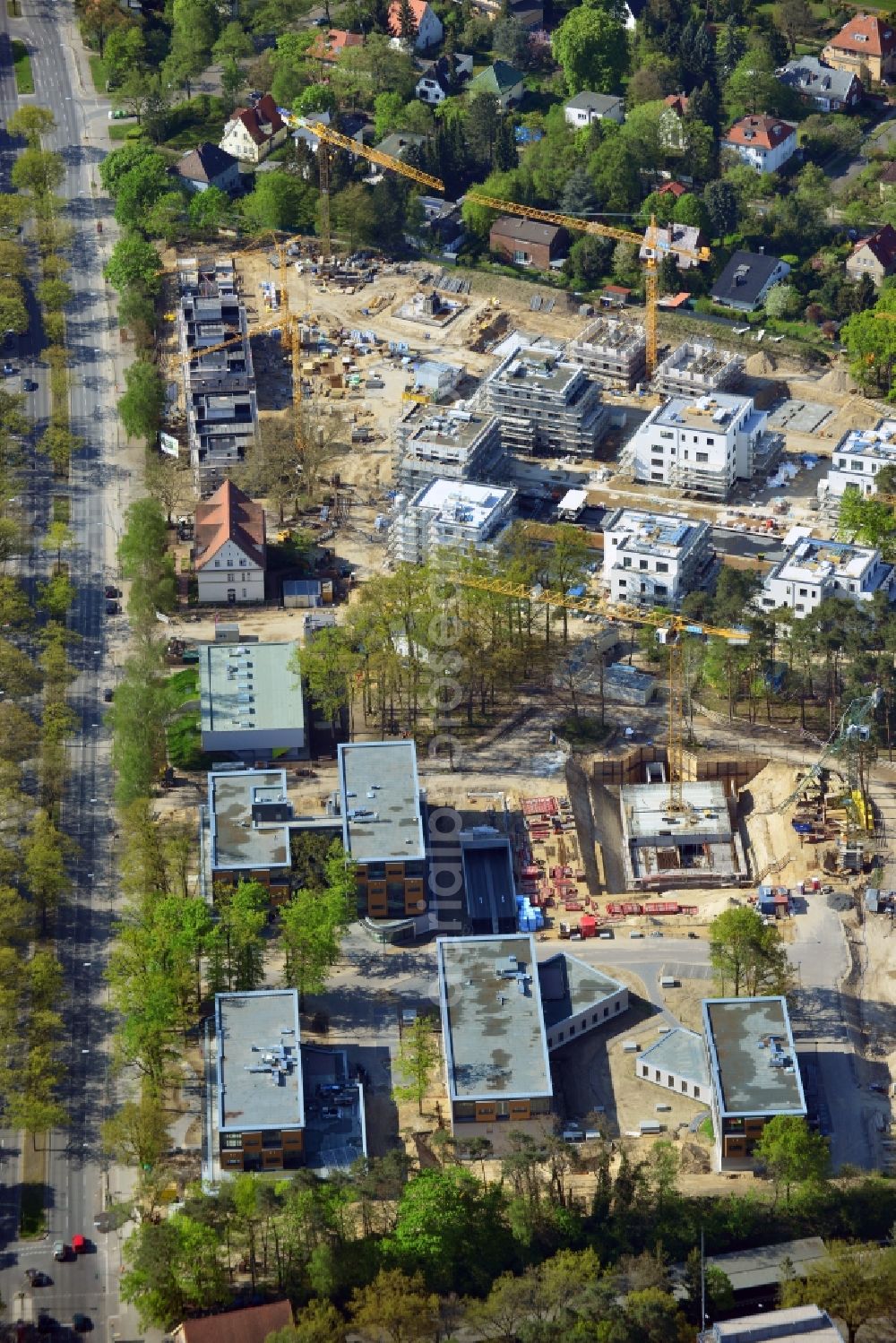 Berlin, Dahlem from above - View of the new construction project Oskar-Helene-Park in the district of Dahlem in Berlin